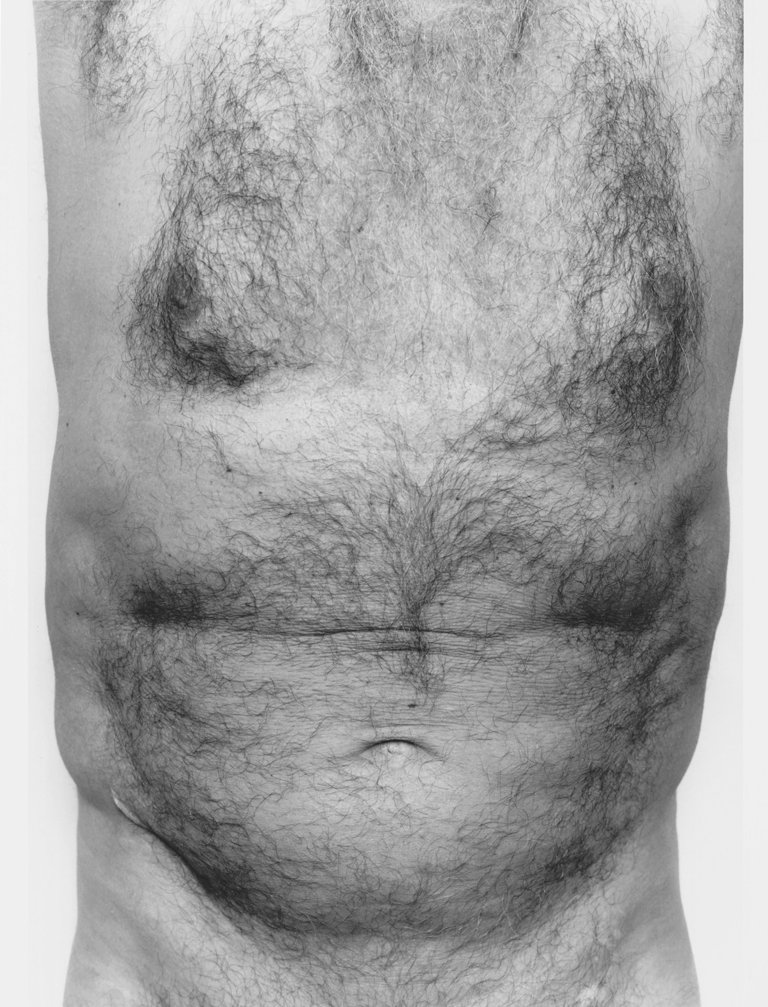 John Coplans, Torso Front, 1984, photographie, épreuve gélatino-argentique, 120 x 80 cm, Musée d’Art Contemporain (Marseille) © ADAGP John Coplans