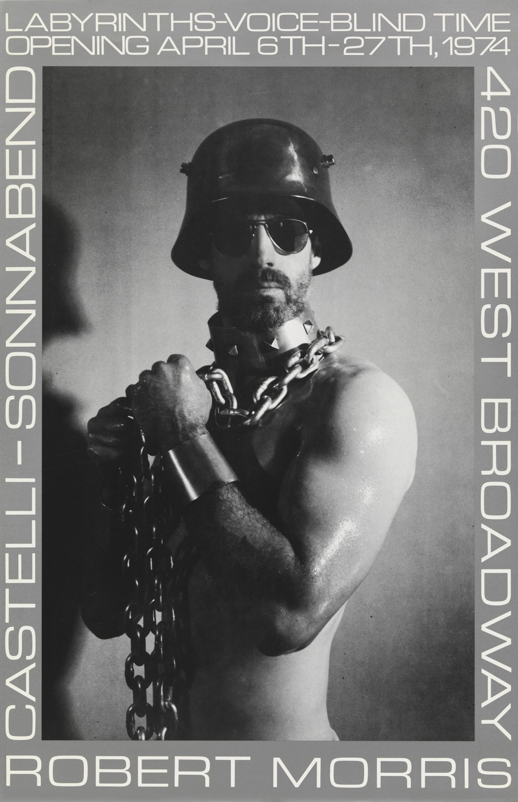 Robert Morris, Labyrinths – Voice – Blind Time, 1974. Offset lithograph with black and white photograph by Rosalind Krauss, 93.5 × 60.5 cm. Whitney Museum of American Art, New York, gift of Barbara Bertozzi Castelli © ADAGP Robert Morris.